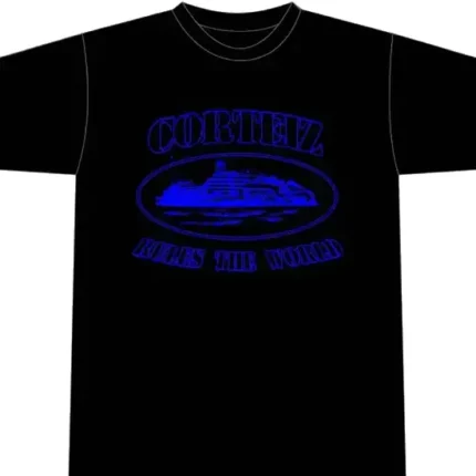 Corteiz Alcatraz T Shirt Black Blue