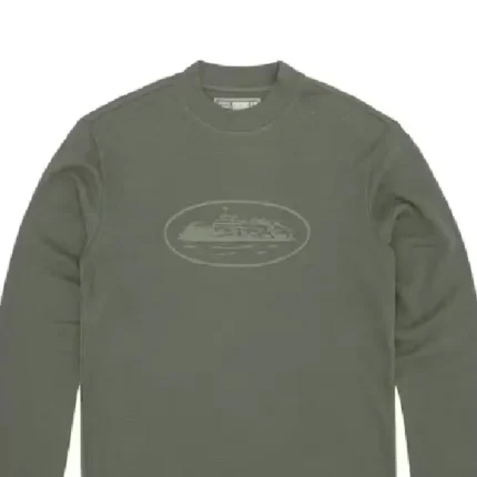 Corteiz Alcatraz Waffle Sweatshirt Tonal Khaki (1)