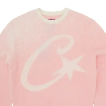 Corteiz C Star Gradient Mohair Knit Sweatshirt Pink (1)