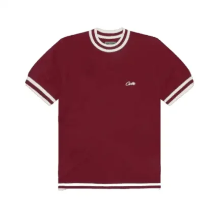 Corteiz Deala Knit T Shirt Burgundy