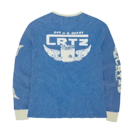 Corteiz Gasolina Waffle Sweatshirt Blue (2)