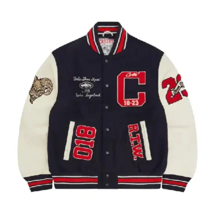 Corteiz Goat Varsity Jacket Navy (2)