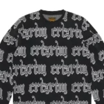 Corteiz Gothic Jacquard Sweatshirt Black (1)