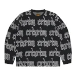 Corteiz Gothic Jacquard Sweatshirt Black (2)