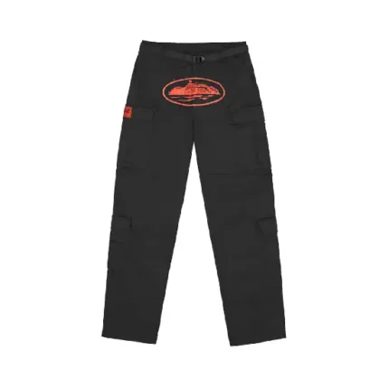 Corteiz Guerillaz Cargos Black Red (2)