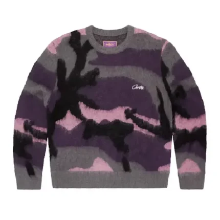 Corteiz Mohair Knit Sweatshirt Sakura Camo (2)