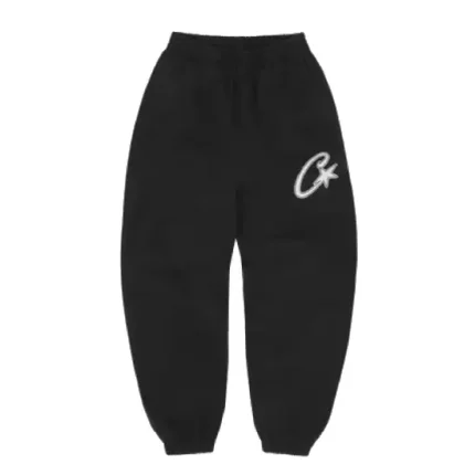 Corteiz Satin C Star Applique Sweatpants Black (2)