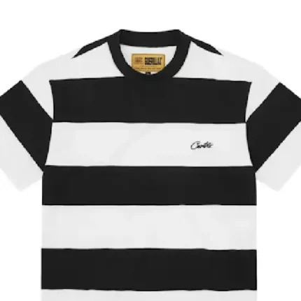 Corteiz Striped T Shirt Black (1)