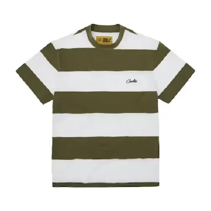 Corteiz Striped T Shirt Taupe (2)