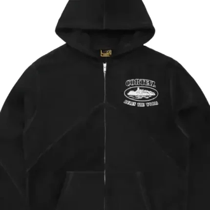 Corteiz Superior V2 Zip Up Hoodie Black